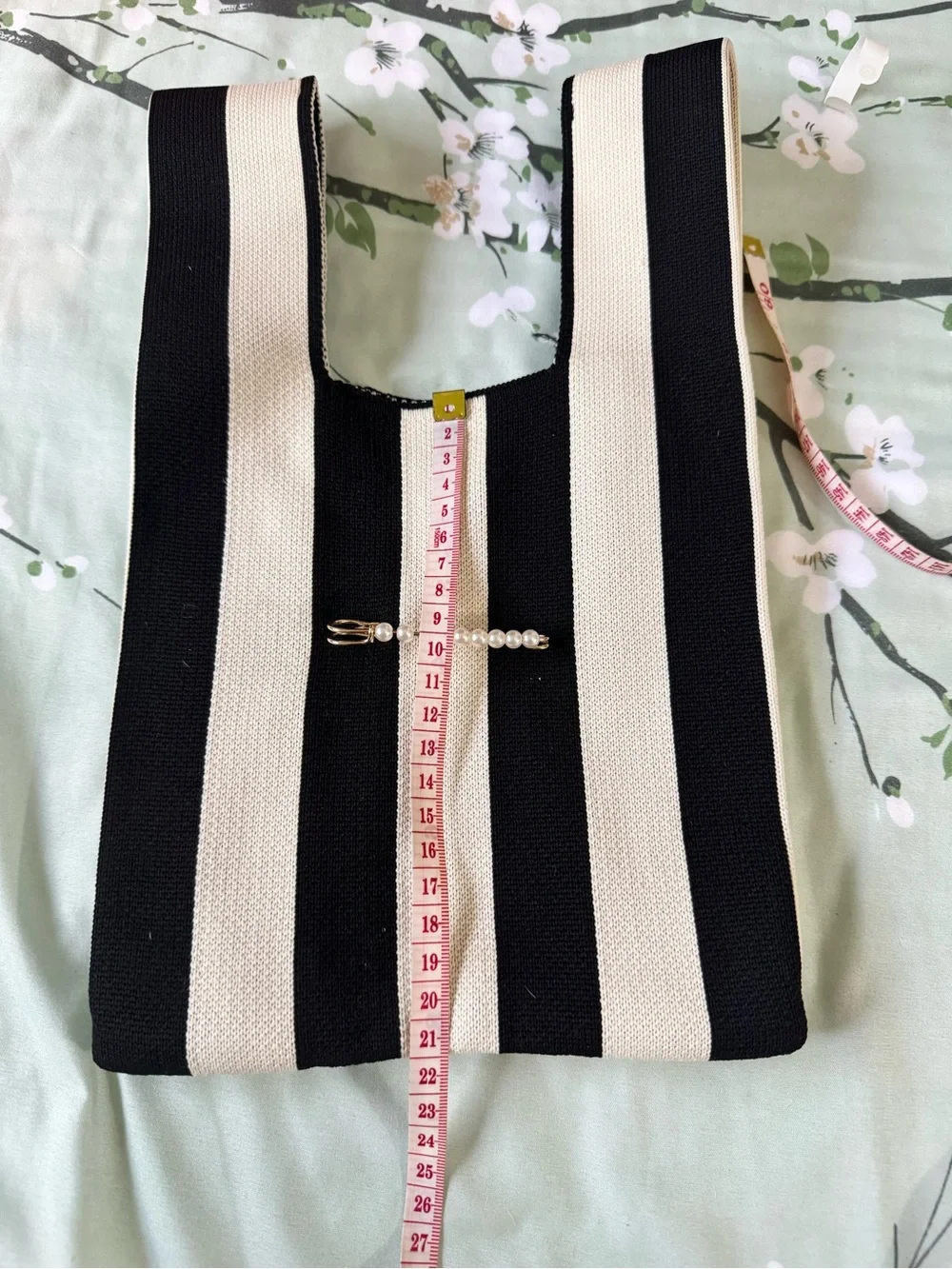 Striped Black and Cream Women’s Tote Bag-Brand new, never used, no tag.